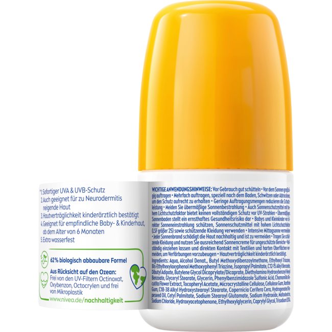 Nivea Sun Babies & Kids Zonnebrandcrème Roll-On Sensitive SPF 50+ 50ml