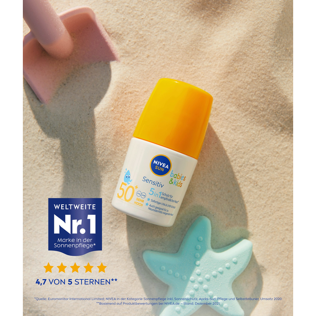 Nivea Sun Babies & Kids Zonnebrandcrème Roll-On Sensitive SPF 50+ 50ml