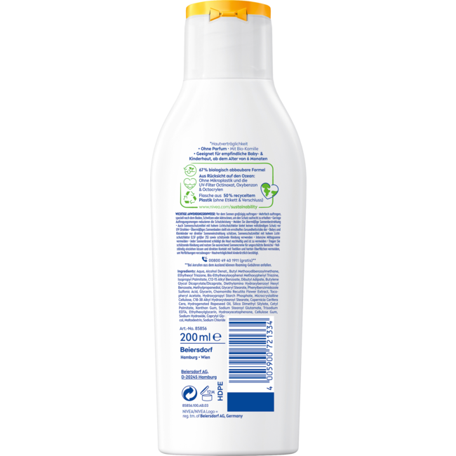 Nivea Sun Babies & Kids Zonnemelk Sensitive Protect SPF 50+ 200ml