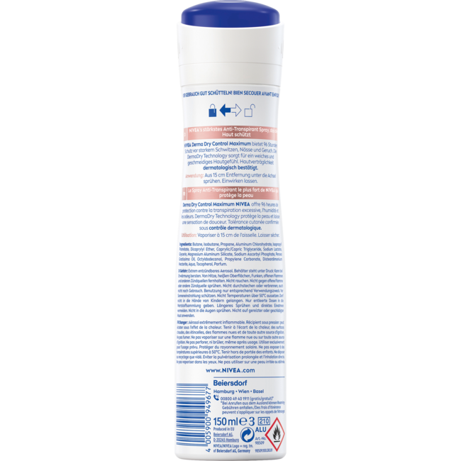 Nivea Antitranspirant Deospray Derma Dry Control 150 ml