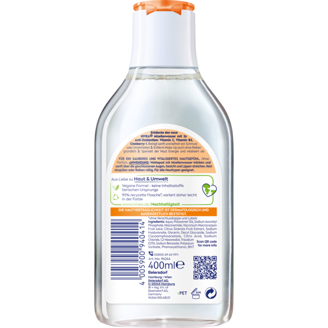 Nivea Micellair Water Vitamine C 400 ml