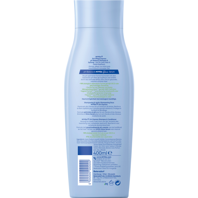 Nivea Shampoo & Conditioner 2in1 Care Express 400 ml