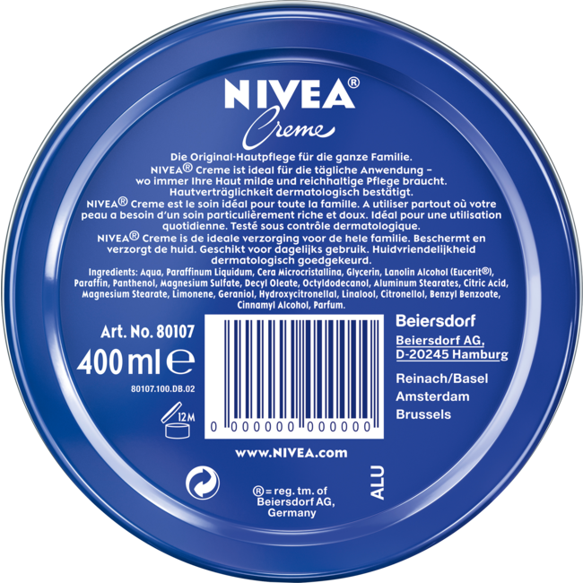 Nivea Verzorgingscrème In Blik 400 ml