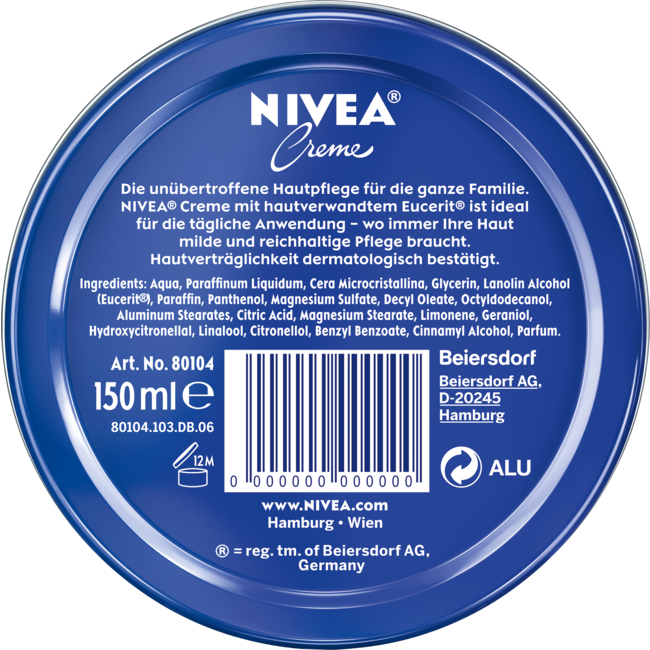 Nivea Verzorgingscrème In Blik 150 ml