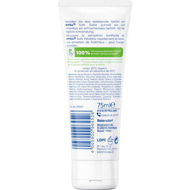 Nivea Soft Crème Tube 75 ml