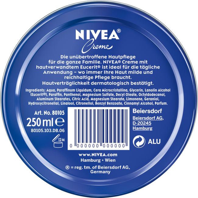 Nivea Verzorgingscrème In Blik 250 ml