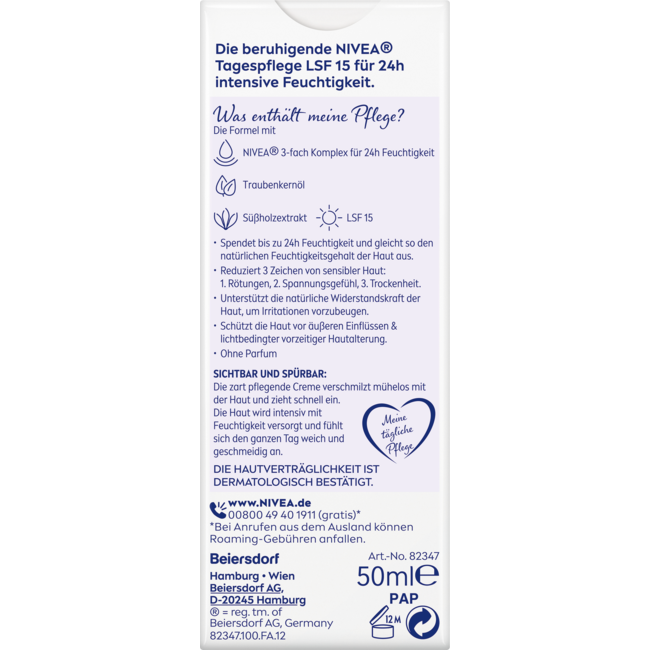 Nivea Kalmerende Dagcrème Gevoelige Huid SPF 15 50 ml