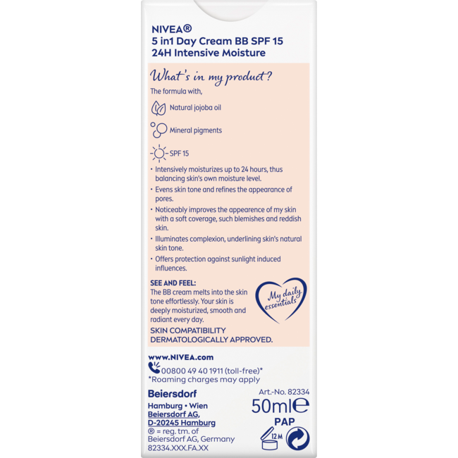 Nivea BB Cream Medium Tot Donker Huidtype SPF 15 50 ml