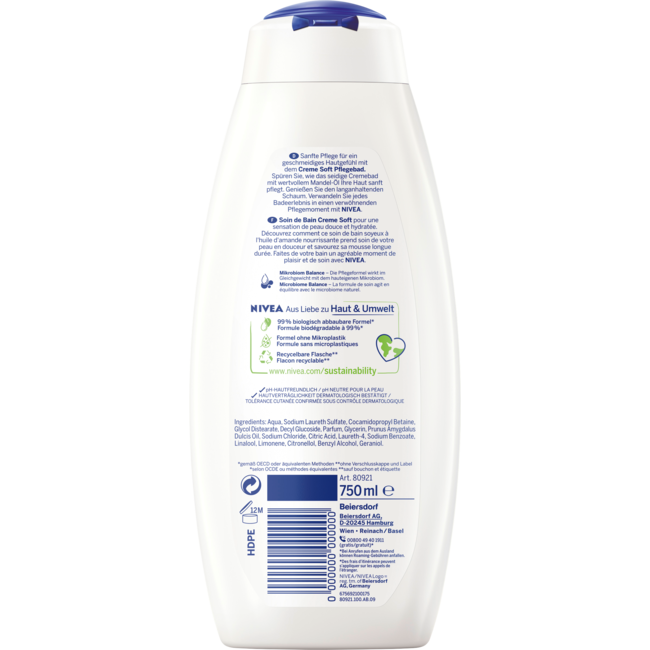 Nivea Crèmebad Crème Soft 750 ml