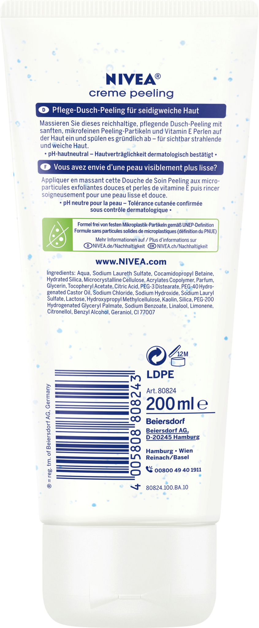 Nivea Crème Peeling 200 ml Duitse Voordeel Drogist