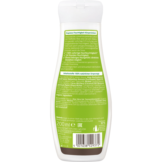 Weleda Body Lotion Express Vochtigheid Citrus 200 ml