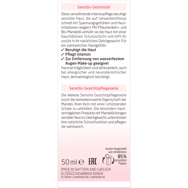 Weleda Gezichtsolie Amandel Gevoelig 50 ml