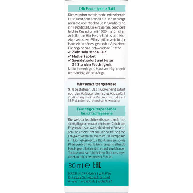 Weleda Gezichtscrème Vijgencactus 24h Fluid 30 ml