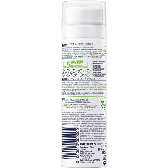 Nivea Men Scheerschuim Sensitive 200ml