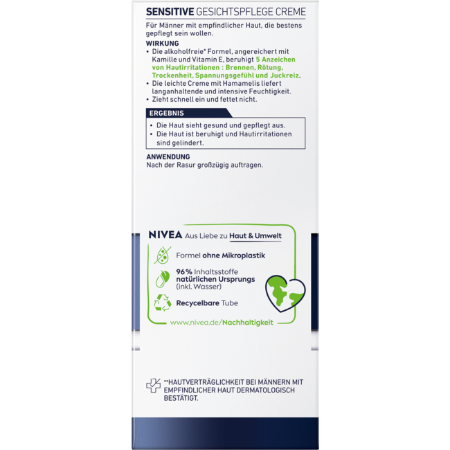 Nivea Men Gezichtscrème Sensitive 75ml