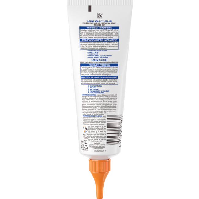 Garnier Ambre Solaire Zonnemelk Serum Sensitive Expert+, SPF 50+ 125 ml