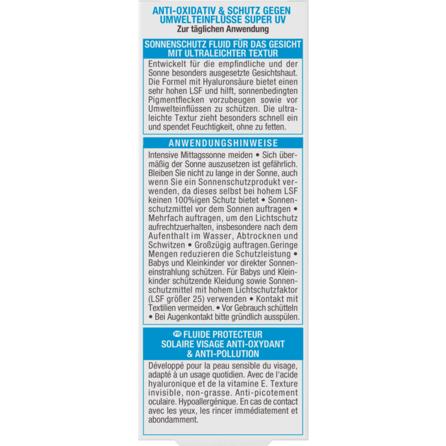 Garnier Ambre Solaire Zonnevloeistof Gezicht Super UV, SPF 50+ 40 ml