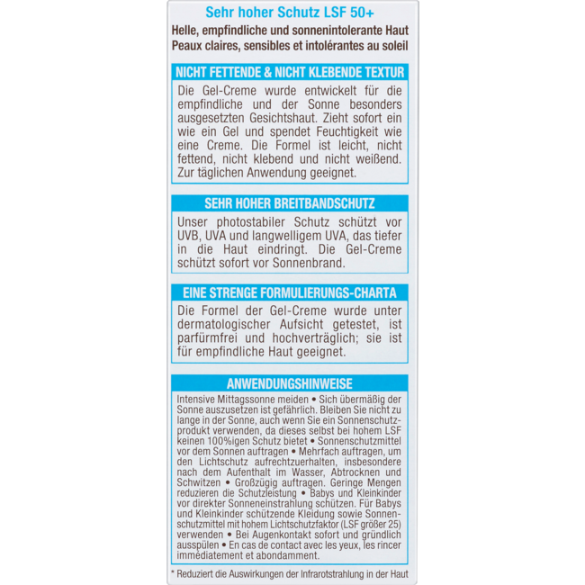 Garnier Ambre Solaire Zonnebrandcrème Gel Gezicht, Sensitive Expert+, SPF 50+ 50 ml