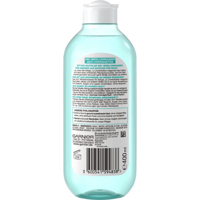 Garnier Skin Active Micellair Water Skin Clear 3in1 400 ml