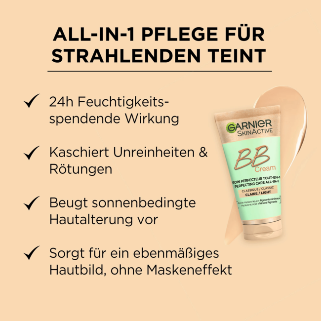 Garnier Skin Active BB Cream All-in-1 Verzorging Licht LSF15 50 ml