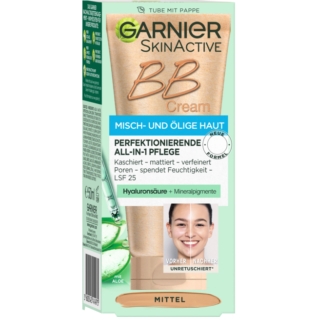 Garnier Skin Active BB Cream All-in-1 Verzorging Mat Medium LSF25 50 ml