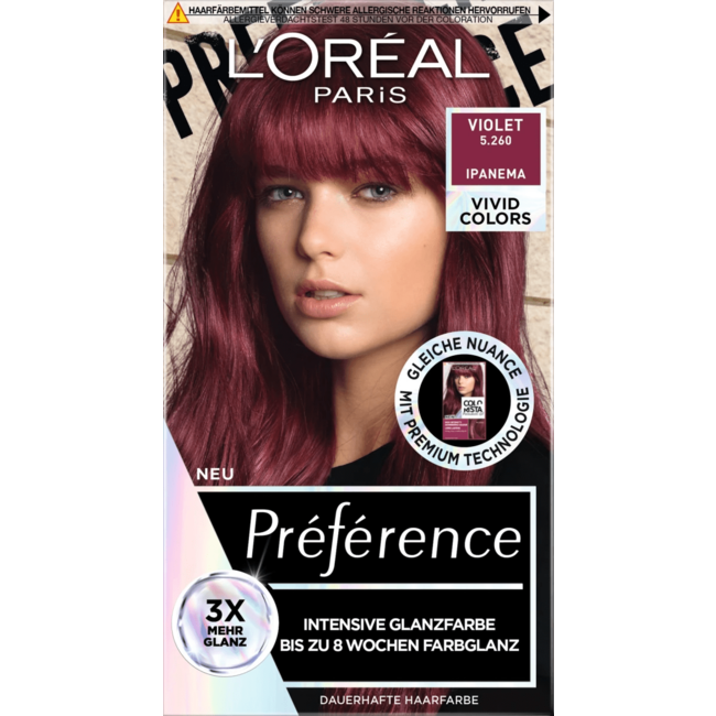 L'Oréal Paris Préférence Haarverf Vivid Colors 5.260 Violet 1 St