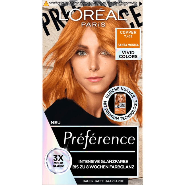 L'Oréal Paris Préférence Haarverf Vivid Colors 7.432 Koper 1 St