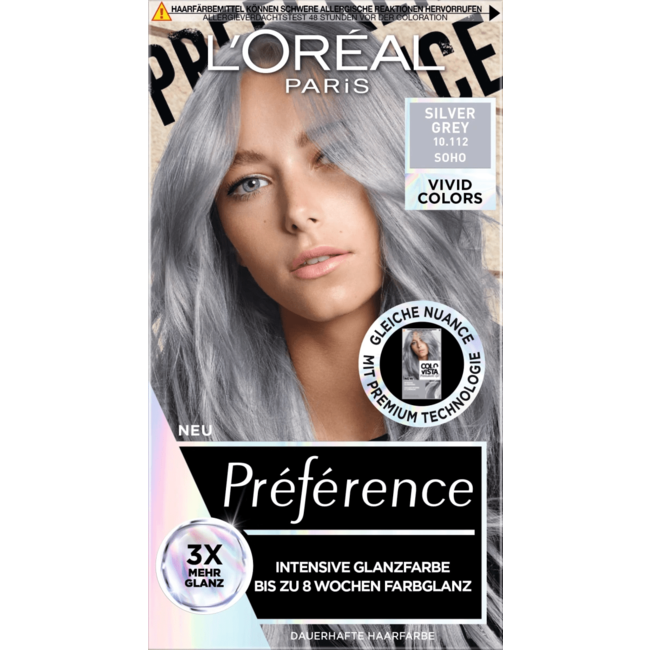 L'Oréal Paris Préférence Haarverf Vivid Colors 10.112 Zilvergrijs 1 St