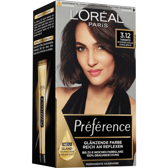 L'Oréal Paris Préférence Haarverf 3.12 Toronto Intens Koel Donkerbruin 1 St