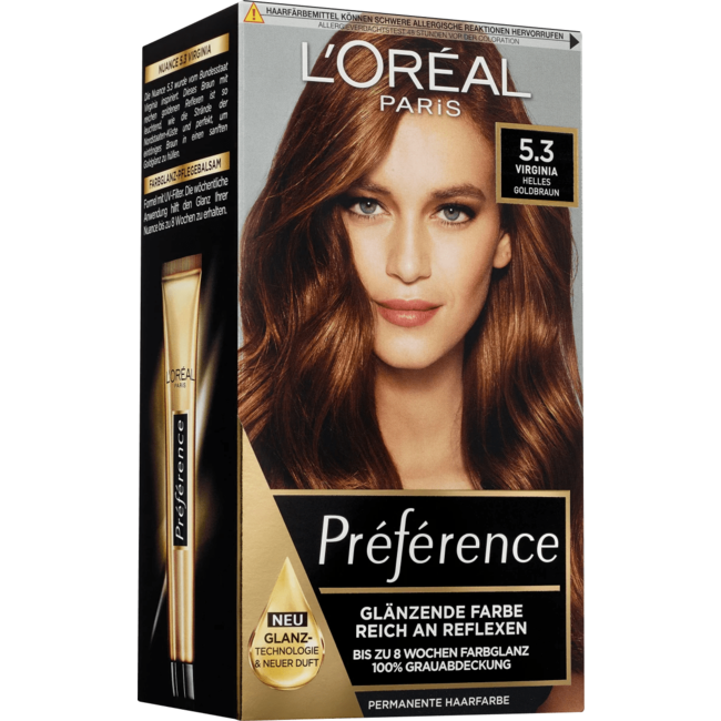 L'Oréal Paris Préférence Haarverf 5.3 Virginia Licht Goudbruin 1 St