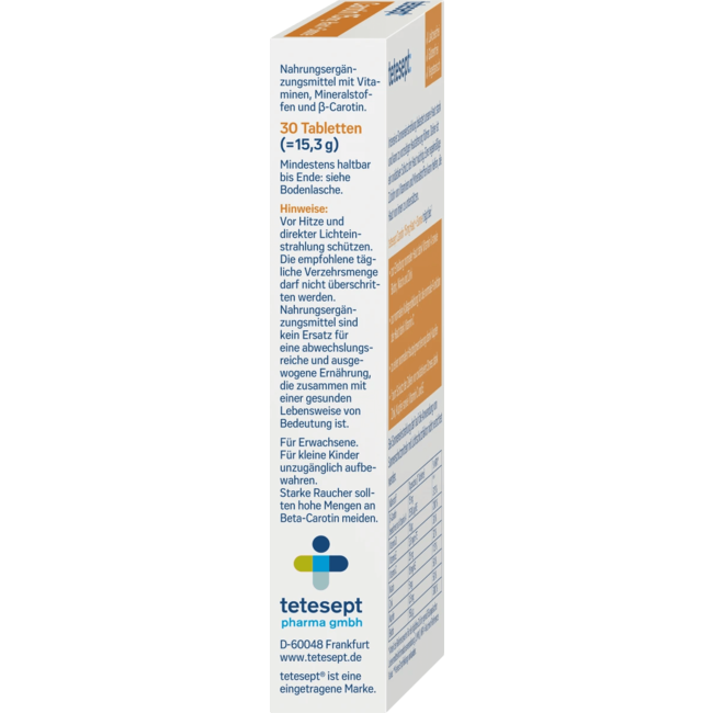 Tetesept Caroteen Huid + Zon Tabletten 30 St 15 g