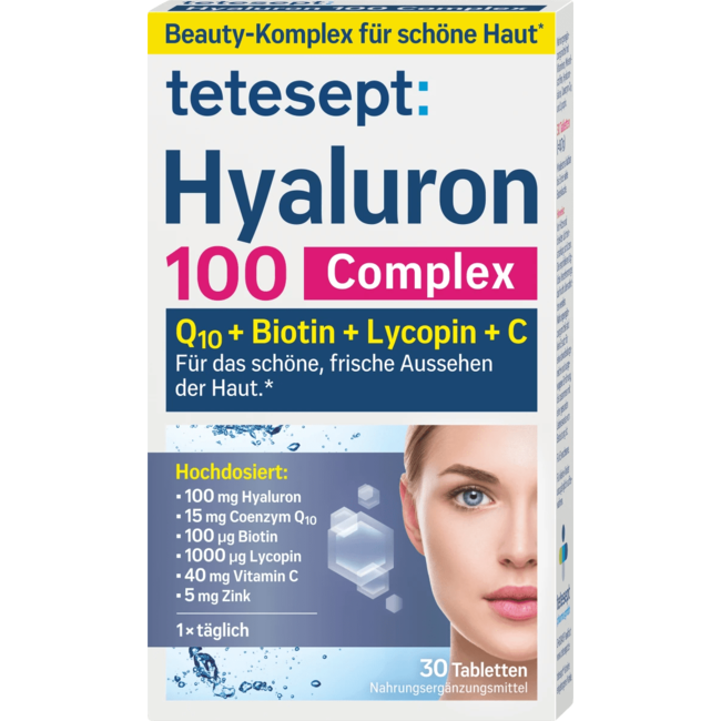 Tetesept Hyaluron 100 Complex Tabletten 30 Stuks 8 g