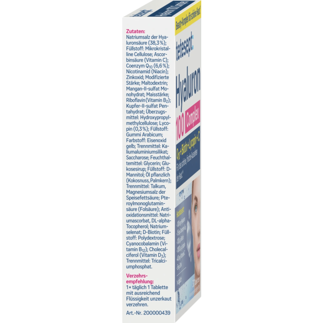 Tetesept Hyaluron 100 Complex Tabletten 30 Stuks 8 g