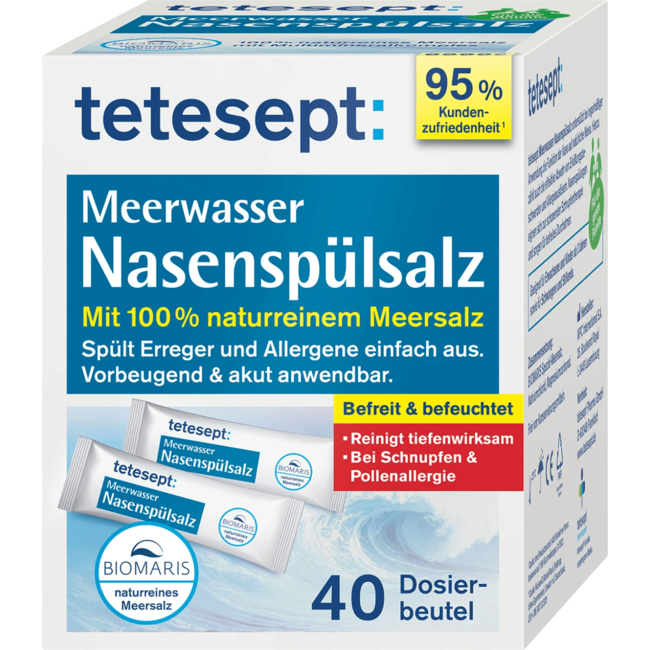 Tetesept Zeewater Neusspoelzout 40 St