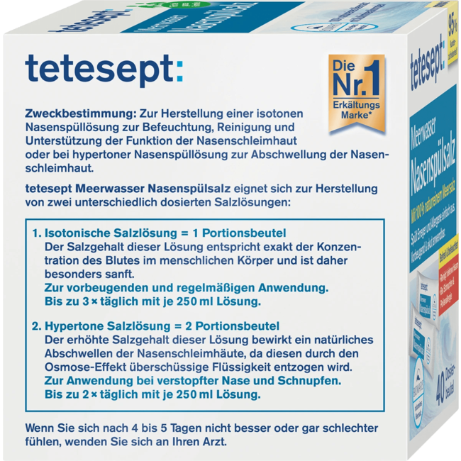 Tetesept Zeewater Neusspoelzout 40 St