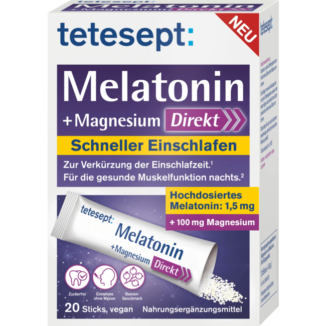 Tetesept Melatonine Magnesium Direkt Sticks 36 g