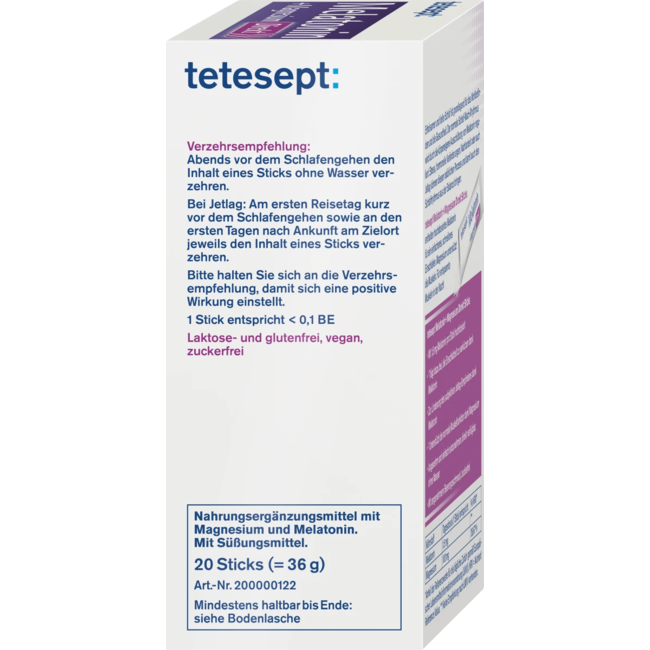 Tetesept Melatonine Magnesium Direkt Sticks 36 g