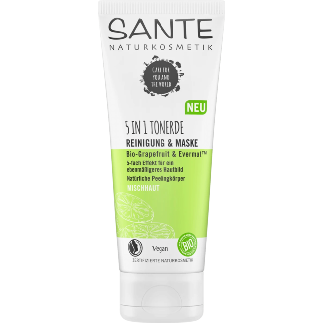 Sante Naturkosmetik Klei Gezichtsmasker 5in1 Bio-Grapefruit & Evermat 100 ml