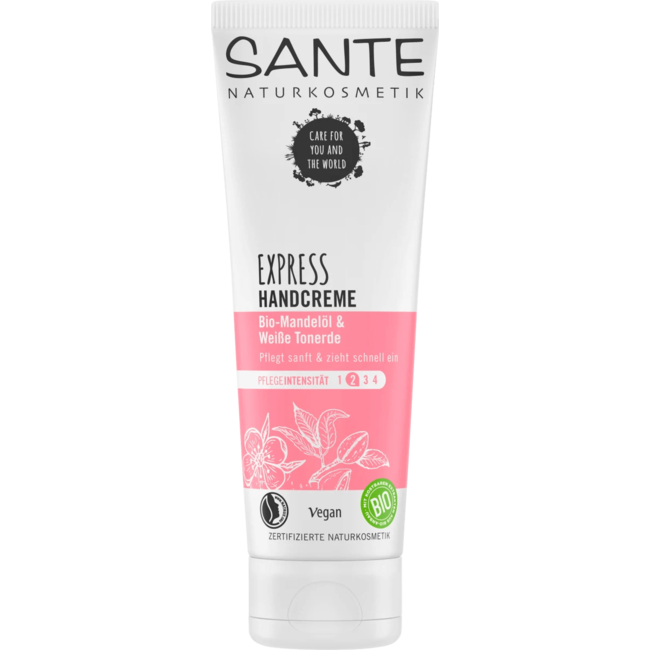 Sante Naturkosmetik Handcrème Express Biologische Amandelolie & Witte Alumina 75 ml