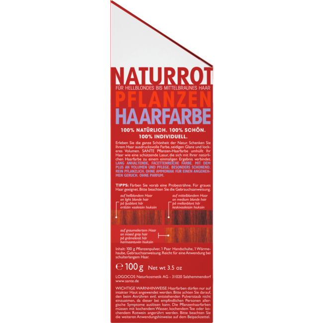 Sante Naturkosmetik Plantaardige Haarverf Natuurrood 100 g