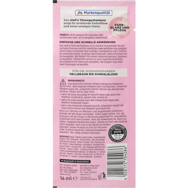 Réell‘E Tintshampoo 6.7 Chocobruin 14 ml