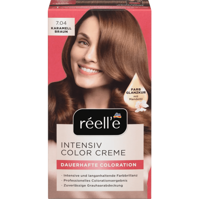 Réell‘E Intensive Color Cream Haarverf 7.04 Caramel Bruin 110 ml