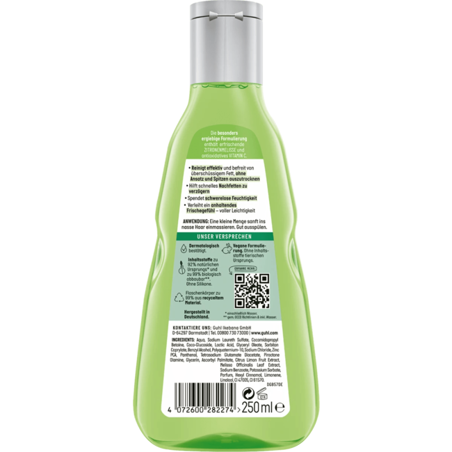 Guhl Shampoo Fresh & Lichtness Anti Vet 250 ml