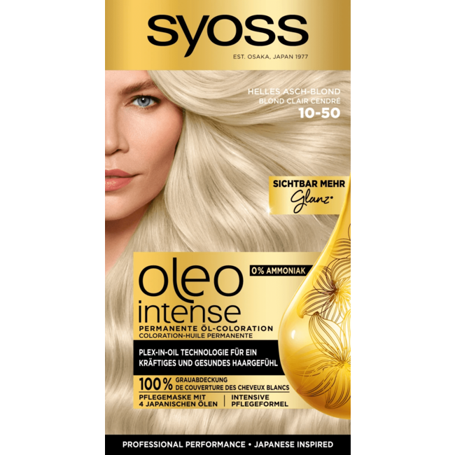 Syoss Oleo Intense Haarverf Smoky Blondes 10-50 Licht Ash Blond, 1 St