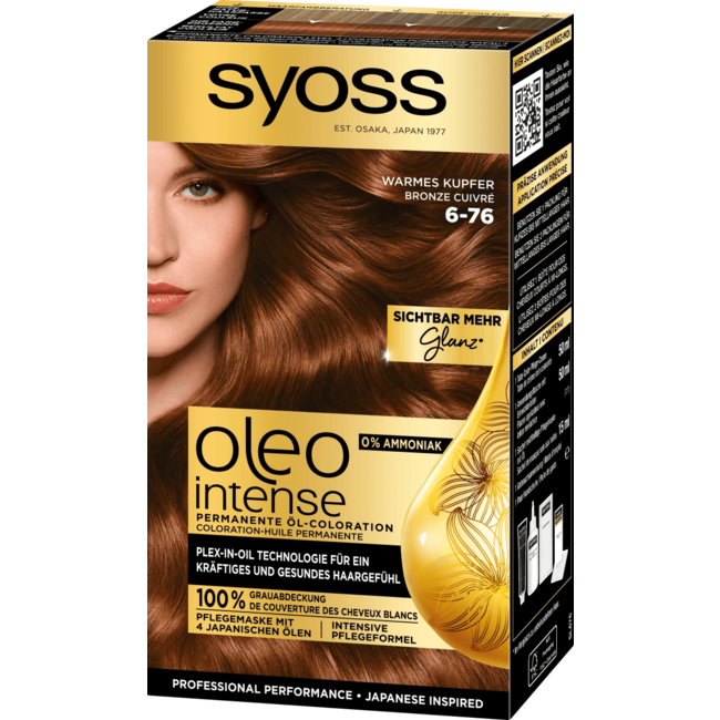 Syoss Oleo Intense Haarverf 6-76 Warm Koper, 1 St