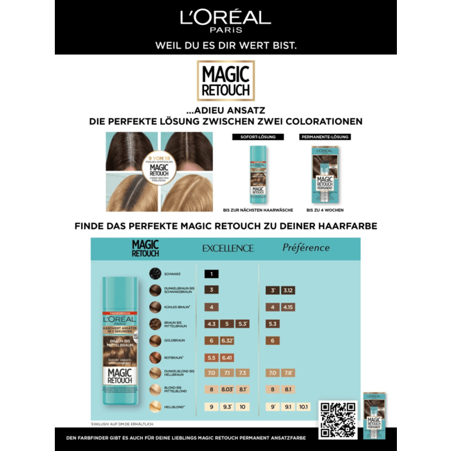 L'Oréal Paris Magic Retouch Rootspray Donkerblond Tot Lichtbruin 90 ml