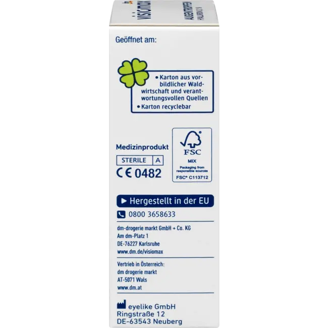 Visiomax Oogdruppels Met 0,1% Hyaluronzuur 15 ml