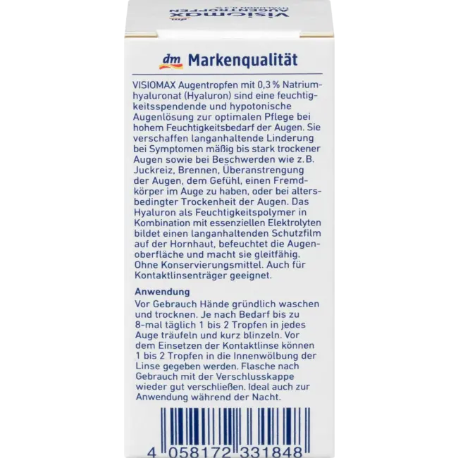 Visiomax Oogdruppels Met 0,3% Hyaluronzuur 10 ml