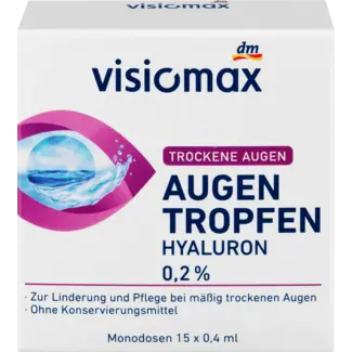 VISIOMAX Visiomax Oogdruppels Met 0,2% Hyaluronzuur 15 st