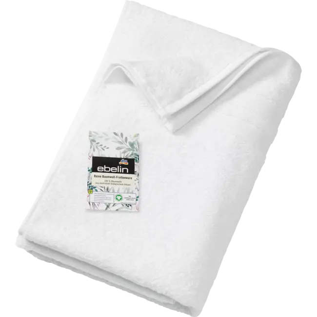Ebelin Badstof Handdoek Wit 100% Biologisch Katoen 70x140 cm 1 St